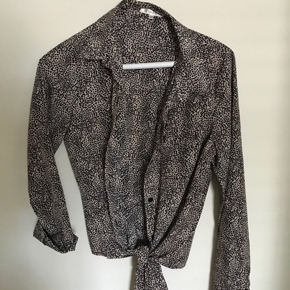 Cheetah print blouse (optional to tie)